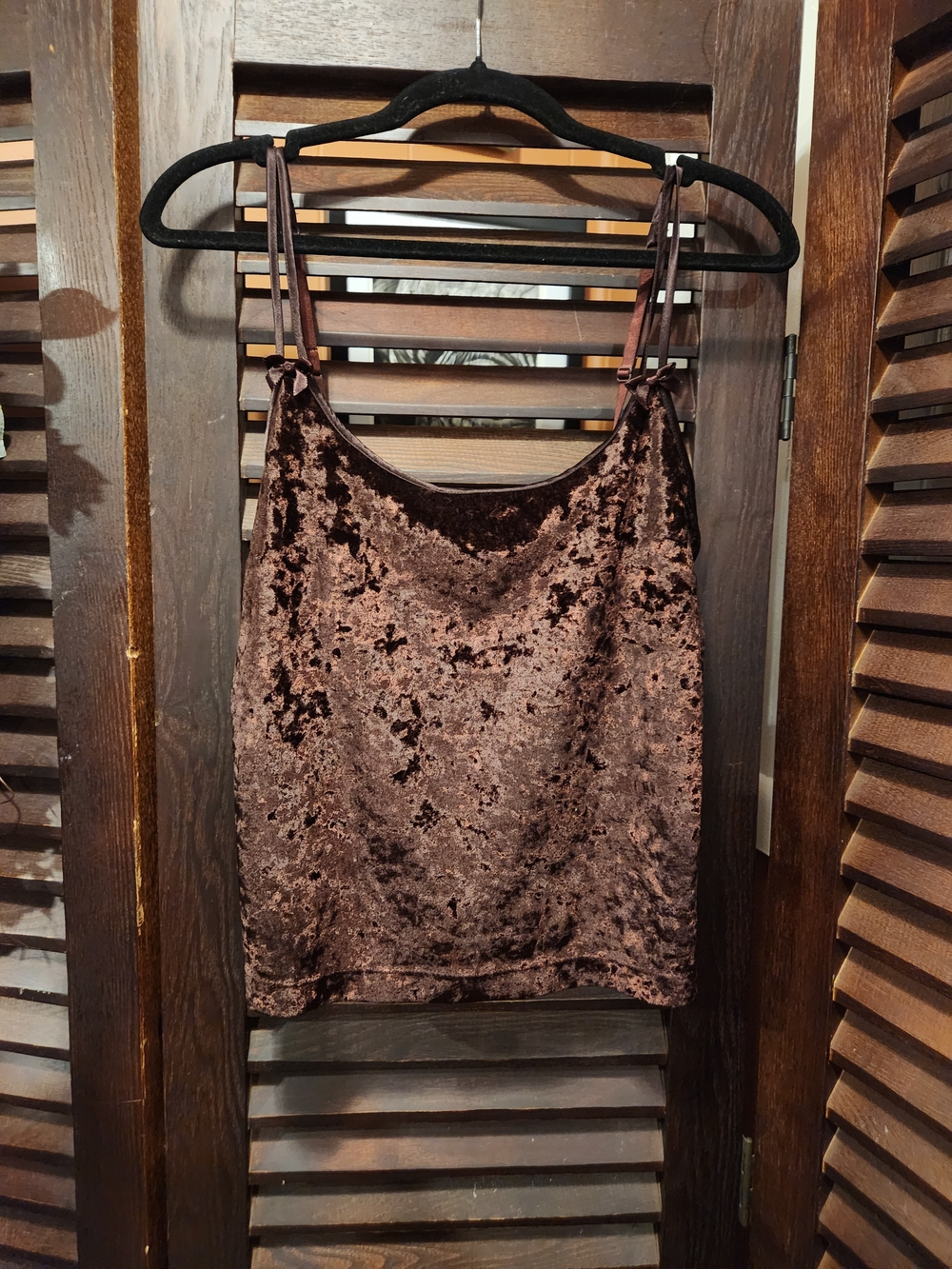 Vintage Victoria's Secret Brown Crushed Velvet Cami Tank